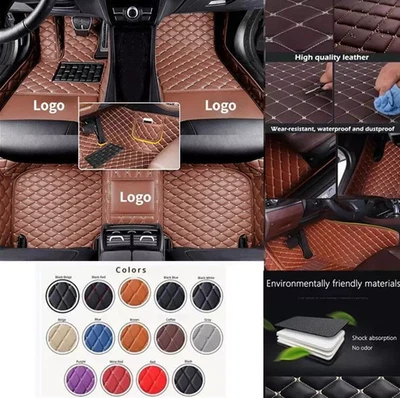 For Scion xA xB xD iQ tC Waterproof Anti-Slip PU Leather Custom Car Floor Mats - Image 1 of 4
