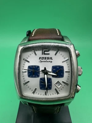 Vintage Mens Fossil Arkitekt Speedway Watch FS-3070 Brown Leather/New Battery - Image 1 of 4