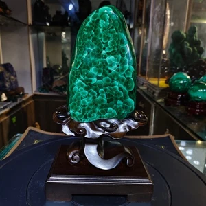 6,27 Pfund natürlicher Malachit Quarz Mineral Probe Kristall Heimdekoration + Ständer - Bild 1 von 9