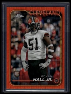 2024 Topps Chrome #268 Michael Hall Jr. Orange Wave Refractor #/25 - Picture 1 of 2