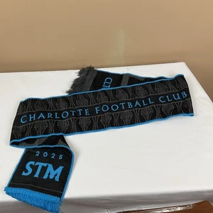 **NEW** Charlotte Football Club - 2025 Scarf - CLT FC Blue & Black New Design - Picture 1 of 6