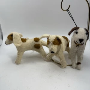 Set Of 3 Dog Plush Christmas Ornaments  - Picture 1 of 3