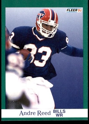 Andre Reed 1991 Fleer #8 Buffalo Bills NFL READ FREE SHIPPING AutographDen - Image 1 of 2