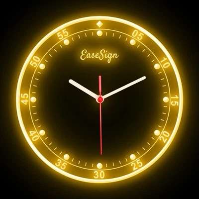 EaseSign Minimalism European Interior Design Wall Home Decor Neon Clock 7 Colors - Image 1 of 4