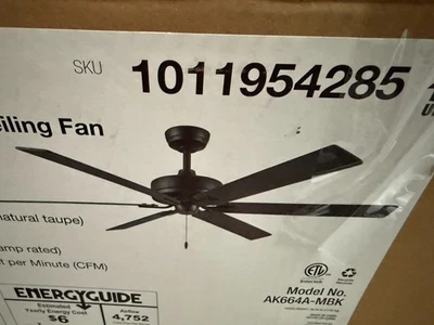 Dalton 60 In. Indoor/Covered Outdoor Dc Motor Matte Black Ceiling Fan - Image 1 of 4