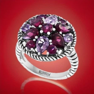 NEW! EFFY STERLING SILVER & MULTI STONE RING / SIZE 7 / MSRP $565 - Picture 1 of 4