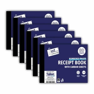 (Pack of 6) Receipt Book Carbon Sheets 1-80 pages Half Size Trade Office Billing - Picture 1 of 10