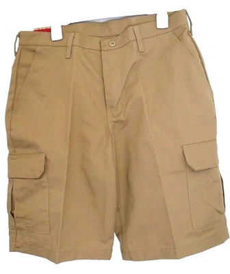 Red Kap Shorts Men Size 34 x 12 Tan Chino Workwear Uniform Flat Front New - Image 1 of 4