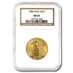 1988 1/2 oz American Gold Eagle MS-69 NGC - Image 1 of 3