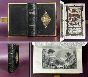 Antique 1881 Holy Bible Old & New Testaments Illustrated Illuminations Leather - Bild 1 von 23