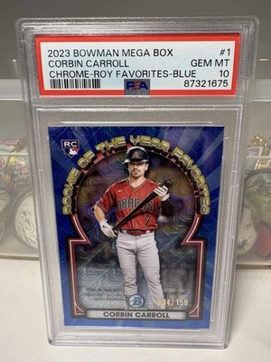 Corbin Carroll 2023 Bowman Chrome ROY Favorites Blue 94/150 RC PSA 10 Baseball - Image 1 of 2