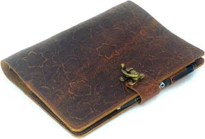 Carpeta organizadora de cuero A4 3 anillos 8,5" X 11", con carpeta portafolio vintage  - Imagen 1 de 11