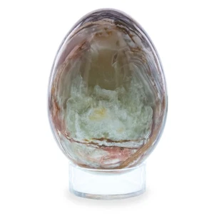 Natural Marble Egg with Plastic Stand 3 Inches Tall - Picture 1 of 2