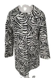 dana buchman Womans Sz XS Black & White Zebra Print Lt Weight Jacket S48 - Picture 1 of 14