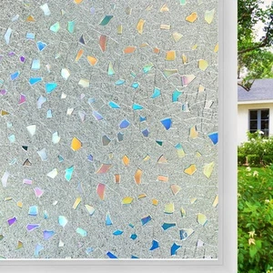 Stained Glass Window Privacy Film 3D Rainbow Decorative Heat Control UV Block... - Picture 1 of 9
