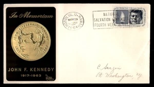 Mayfairstamps US FDC 1964 John F Kennedy and Coin First Day Cover aau_09441 - Picture 1 of 2