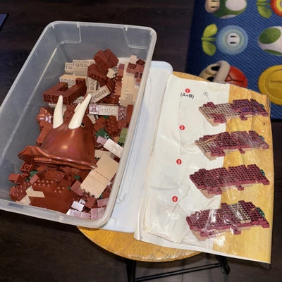 Vintage RARE 1993 Mega Bloks Triceratops Building Blocks Set 9711 - Incomplete - Image 1 of 4