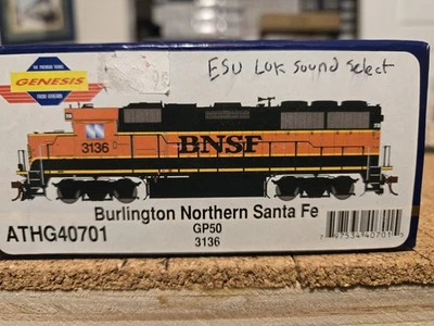 Athearn Genesis HO Scale 40701 BNSF GP50 #3136 H1 DCC/SOUND - Image 1 of 3