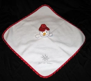 Manta de seguridad Carter's Snowman Let It Blancanieves polar rojo satinado Lovey 0 - Imagen 1 de 1
