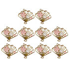  10 Pcs Necklace Crafting Pendant Hollow Cherry Blossom Fan Decorate