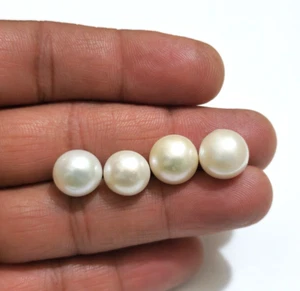 Lote de 4 piezas 100 % natural madreperla cabujón redondo 35,70 crt piedras preciosas sueltas - Imagen 1 de 6