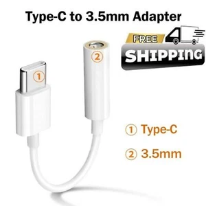 USB Type C To 3.5MM Audio Aux Jack Converter - Universal -White - Picture 1 of 16