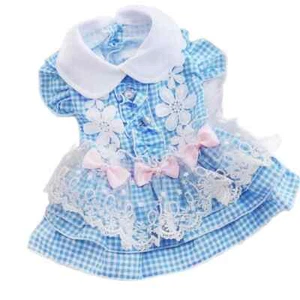 Pet Puppy Flower Skirt Spring Summer Clothes Outfit Princess Dog Cat Dress - Picture 1 of 14
