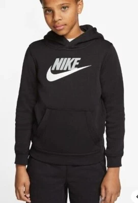 NWT Nike Little Boys Sportswear Club Pullover Hoodie Black 86G703-023 - Image 1 of 4