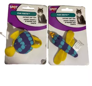 (2 toys) Spot Fun Knits Lady Bug & Dragon Fly Cat Toy Catnip Rattle Ethical Pet - Picture 1 of 1