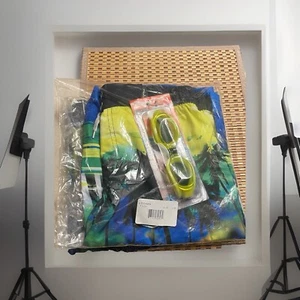 ZeroXposur Boy Microfiber UPF 50 Surf Swim Shorts with Goggles Size 7 to 8 - Picture 1 of 6