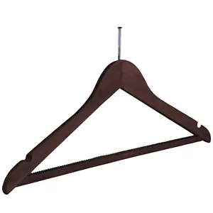 Holzmantel Hotelkleiderbügel Wunschknochen 45cm Naturholz Diebstahlsicherung Sicherheitsringe - Bild 1 von 10