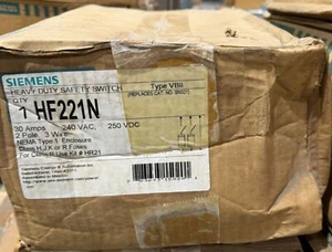 New Siemens HF221N 30 Amp 240v Fusible 1 PHASE NEMA 1 Safety Switch Disconnect - Picture 1 of 1