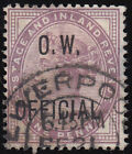 SGO33 1896 1d. Lilac O.W Official. Fine used, Liverpool cds.