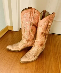 Sancho Boots Cowboy Stiefel Westernstiefel Leder Gr. 37 Rosé - Bild 1 von 6