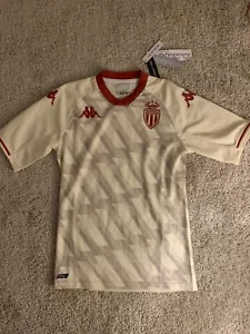 Size XS Kappa AS Monaco FC Soccer Jersey Beige Dark Red 381C1QW ASM A08 Kombat - Picture 1 of 3