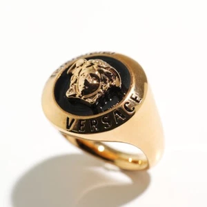 Versace Ring 1004340 1A00638 Herren Medusa Ring Accessoires Gold Schwarz NEU - Bild 1 von 6