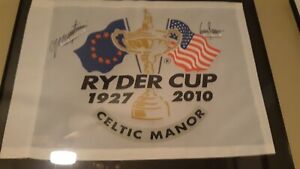 2010 Ryder Cup Golf Flag "Celtic Manor" Autographed USA & Europe Captains