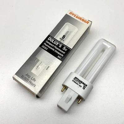 (4-Pack) Sylvania CF5DS/841 Fluorescent 5W Lamp Light Bulb G23 Cool White 4100K - Image 1 of 4