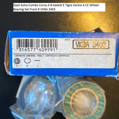 Juego de cojinetes de rueda delanteros Opel Astra Combo Corsa A B Kadett E Tigra Vectra A CC # Foto 1 de 2