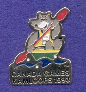 Cute Cactus The Boy Coyote Canada Games Mascot Kayak Kayaking Lapel Pin z3 - Picture 1 of 1
