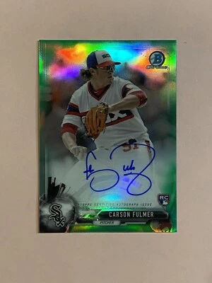 Carson Fulmer 2017 Bowman Chrome Rookie RC Green Refractor Auto Autograph /99 - Imagem 1 de 3