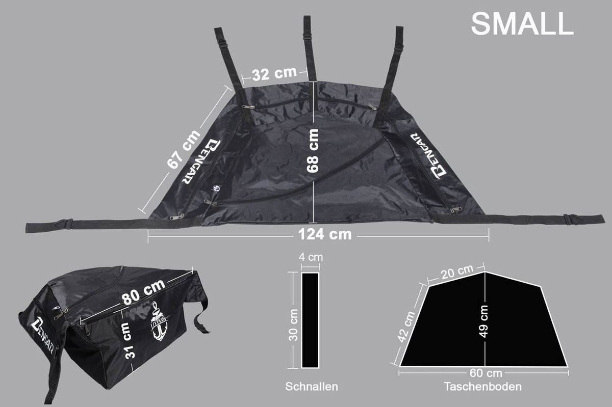 MoSundi Kajak Sitzbankbezug Mit Tasche - 85cm, Schwarz, 420D Oxford