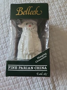 Belleek Ireland Shamrock Christmas Ornament IRISH SWEATER SNOWMAN- Box! - Picture 1 of 4