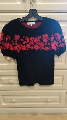 Blusa Top Milly Tejido Floral Manga Corta Para Mujer Pequeña Foto 1 de 4