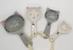 Cucharas Medidoras Gato Gatito Cerámica Porcelana De Colección - Imagen 1 de 11