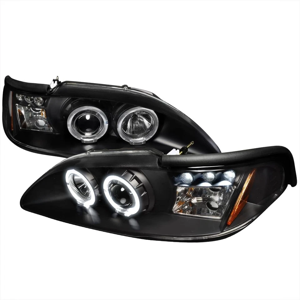 Conjunto de par de faros proyectores LED SVT negros para Ford Mustang GT 1994-1998 Foto 1 de 4