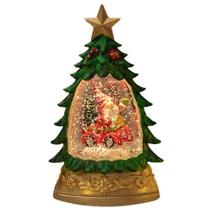 Christmas Snow Globe Lantern Christmas Tree Shape Snow Globe Water Lantern Decor - Picture 1 of 12