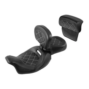 Driver Passenger Seat & Backrest Pad Fit For Harley Electra Street Glide 14-2023 - Picture 1 of 9