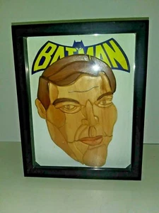 BATMAN Adam Ward INTARSIA arte de madera hecho a medida único en su tipo RARO - Imagen 1 de 4