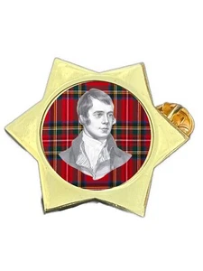 Robert Burns “Rabbie” Gold Star Lapel Pin Badge - Picture 1 of 4